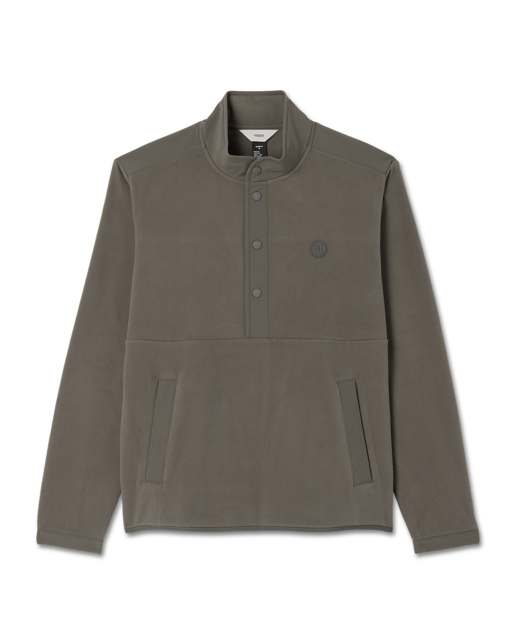 Vuori Aspen 1/2 Snap Men's Fleece Mock-Neck Pullover in Root