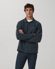 Vuori Beach Fleece Shirt Jacket Men's Ink Heather Jacket