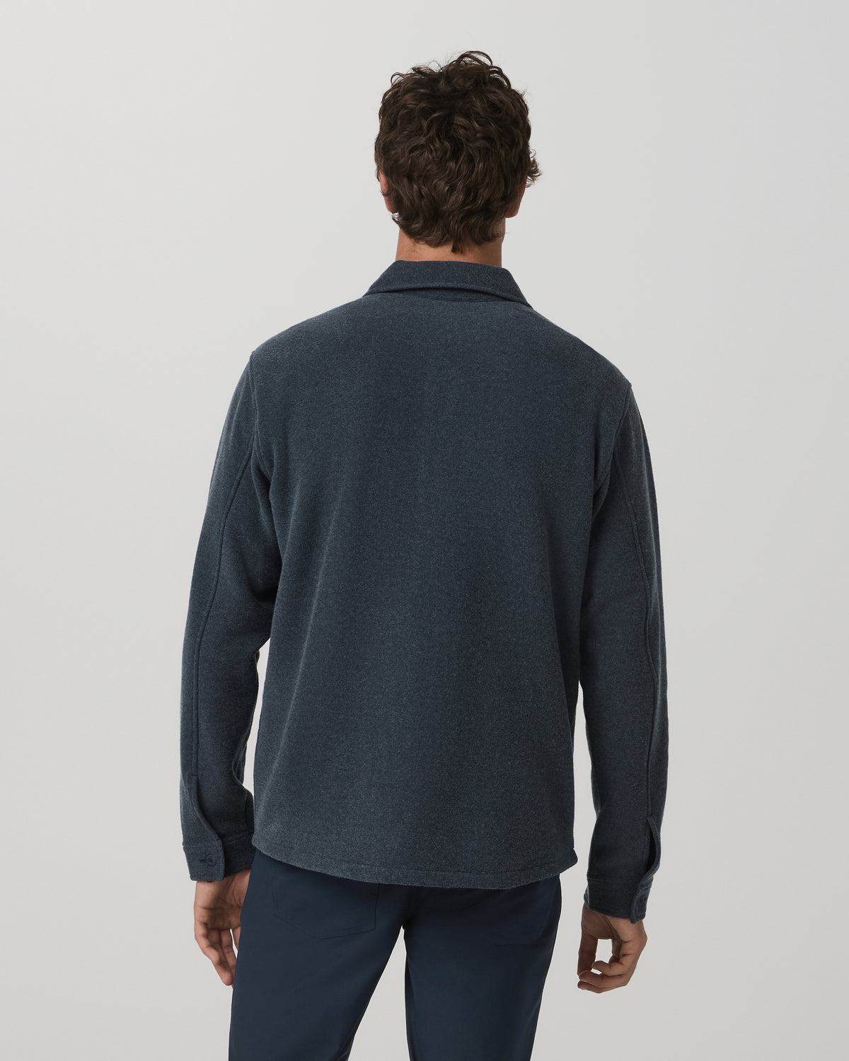 Vuori Beach Fleece Shirt Jacket Men's Ink Heather Jacket