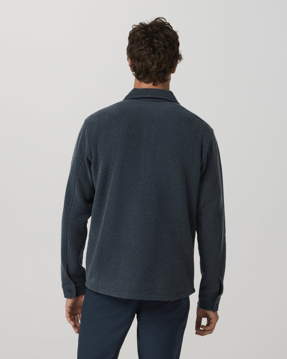 Vuori Beach Fleece Shirt Jacket Men's Ink Heather Jacket
