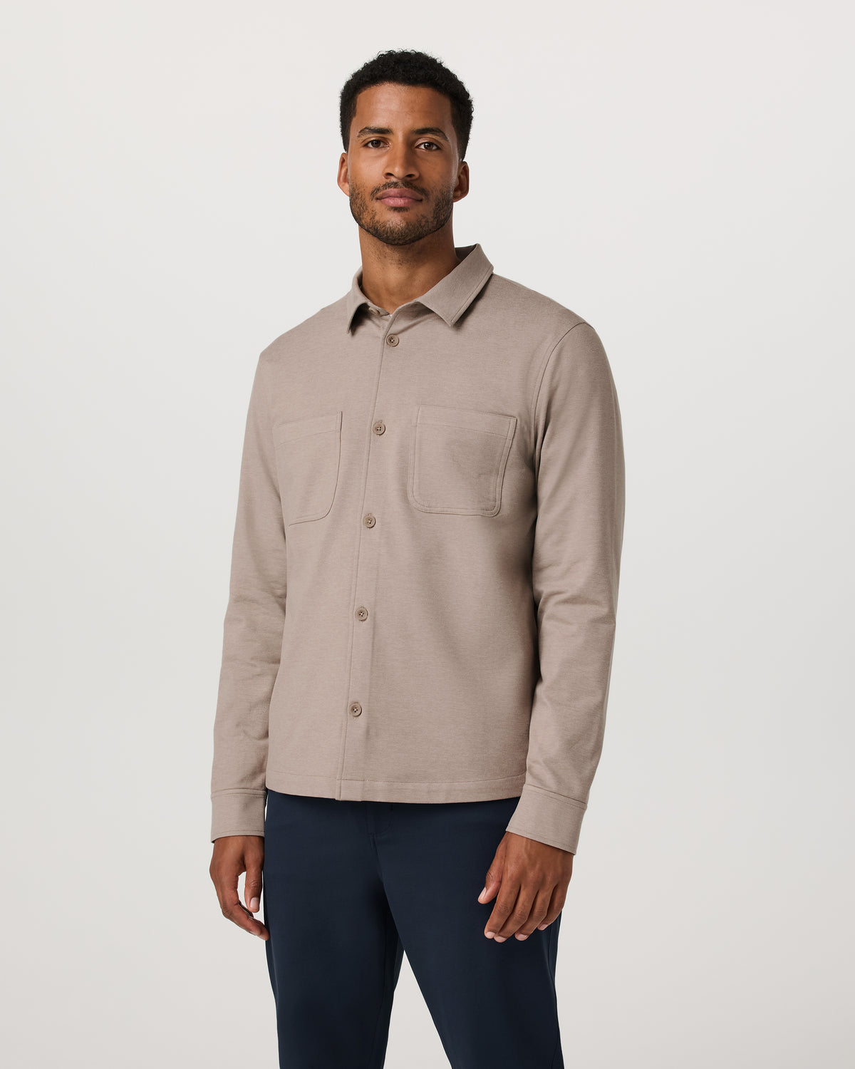 Vuori Coronado Shirt Jacket Men's Pumice Heather Shirt Jacket