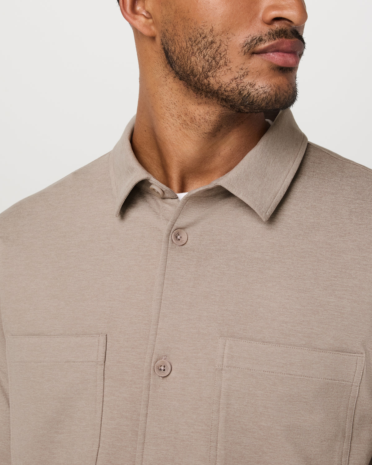 Vuori Coronado Shirt Jacket Men's Pumice Heather Shirt Jacket