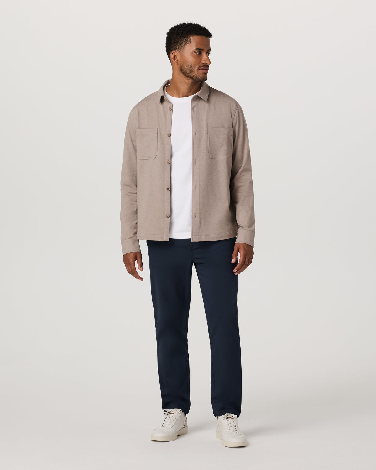 Vuori Coronado Shirt Jacket Men's Pumice Heather Shirt Jacket