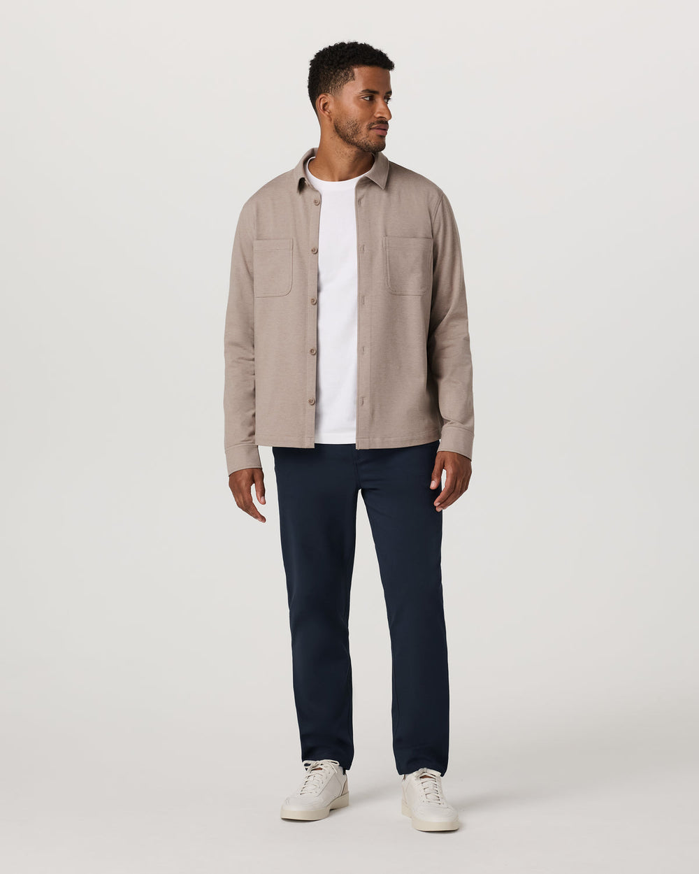 Vuori Coronado Shirt Jacket Men's Pumice Heather Shirt Jacket