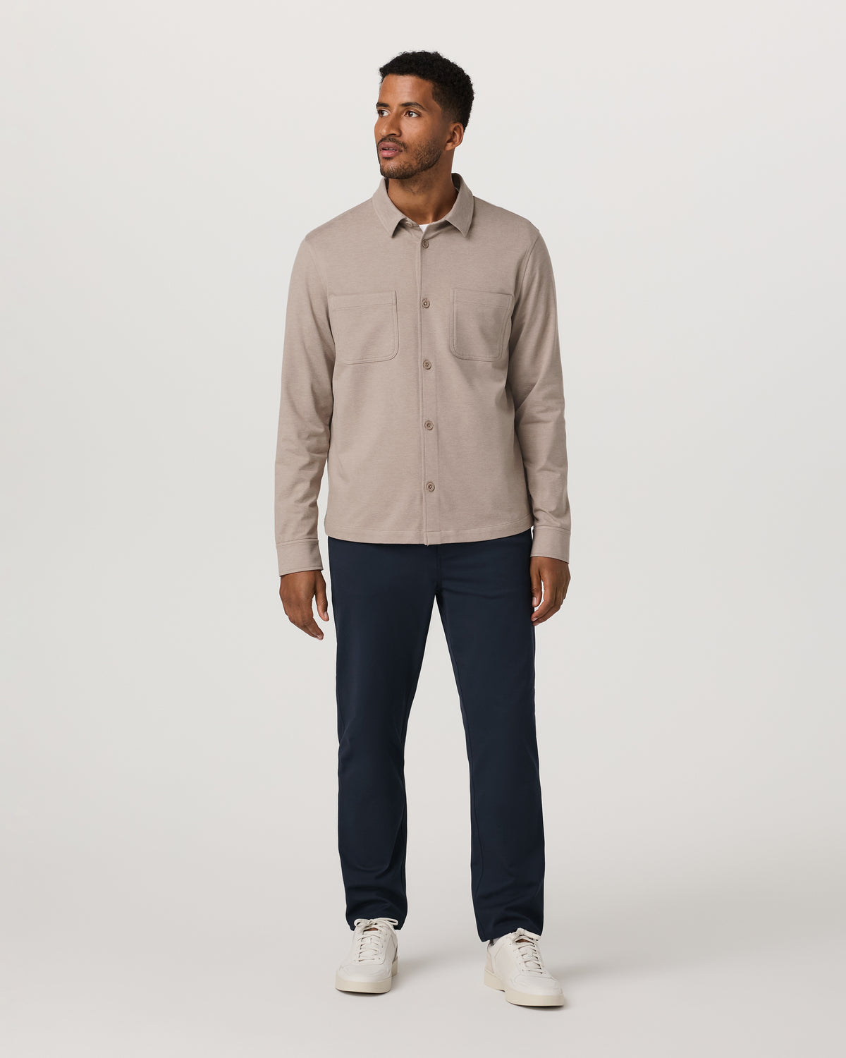 Vuori Coronado Shirt Jacket Men's Pumice Heather Shirt Jacket