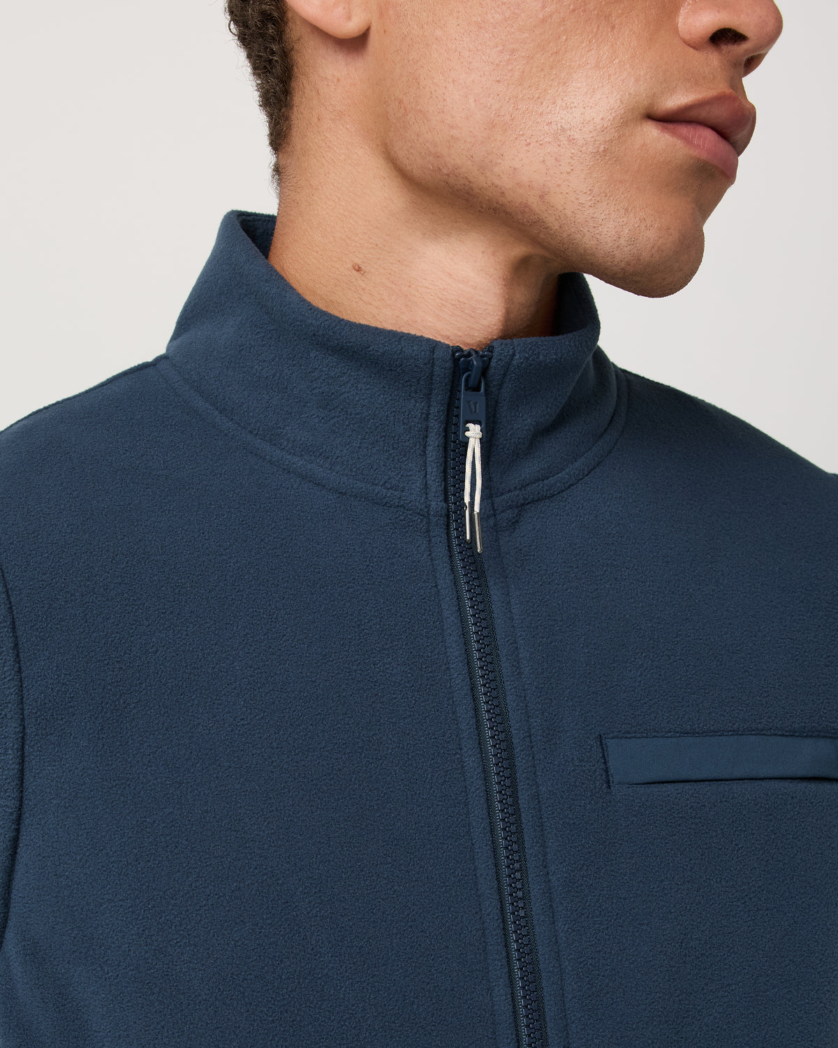 Vuori Aspen Vest Men's Ocean Blue Zip-Up Fleece Vest