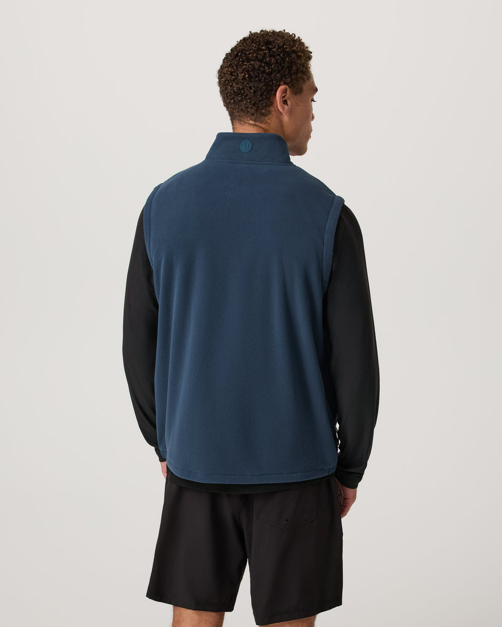 Vuori Aspen Vest Men's Ocean Blue Zip-Up Fleece Vest