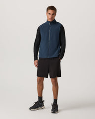 Vuori Aspen Vest Men's Ocean Blue Zip-Up Fleece Vest