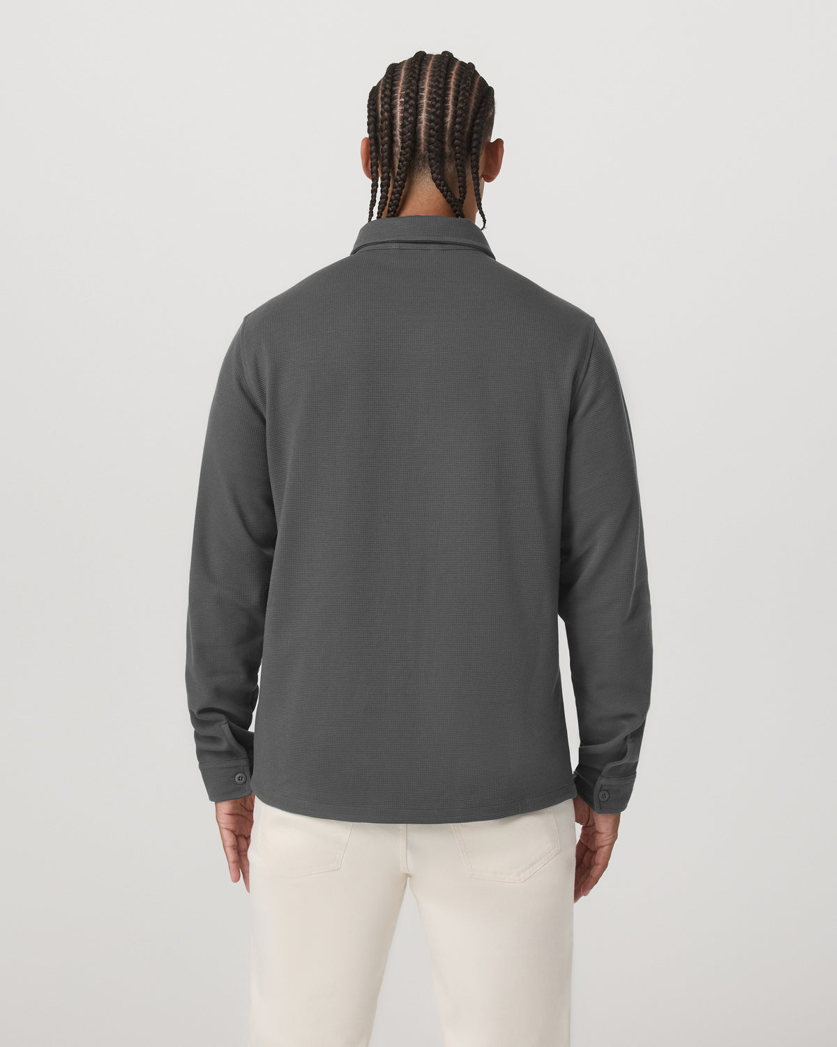 Vuori Waffle Shirt Jacket Men's Versatile Dark Pewter Jacket