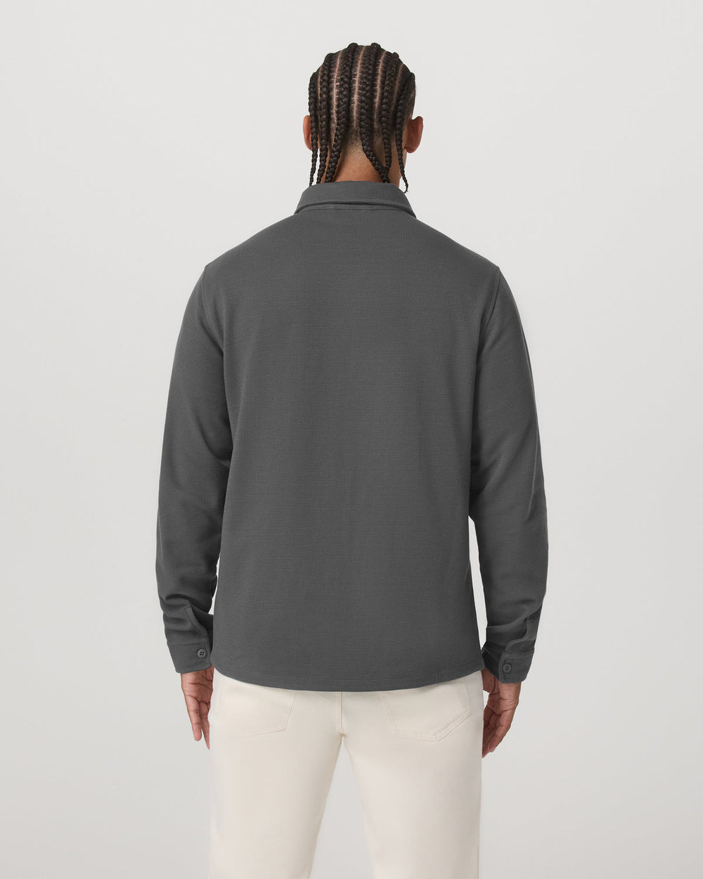 Vuori Waffle Shirt Jacket Men's Versatile Dark Pewter Jacket