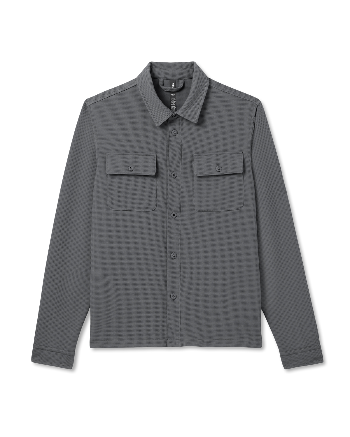 Vuori Waffle Shirt Jacket Men's Versatile Dark Pewter Jacket