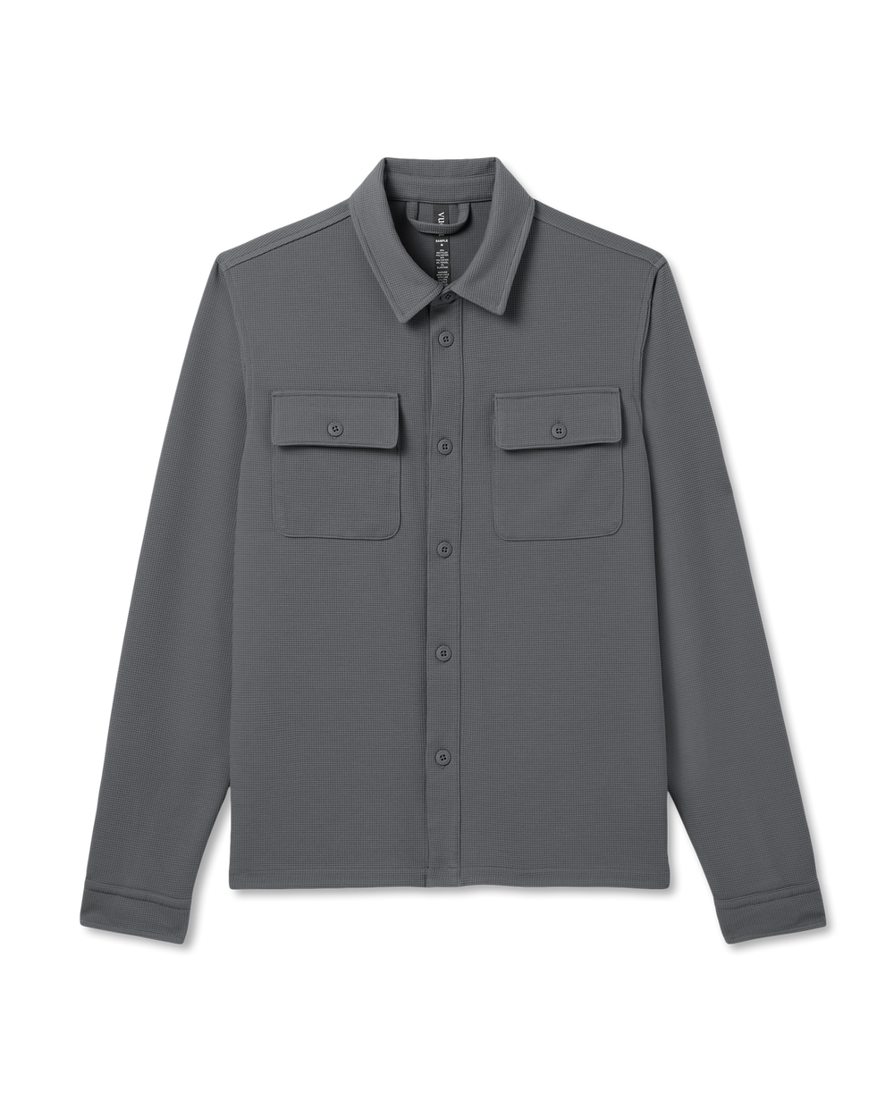 Vuori Waffle Shirt Jacket Men's Versatile Dark Pewter Jacket
