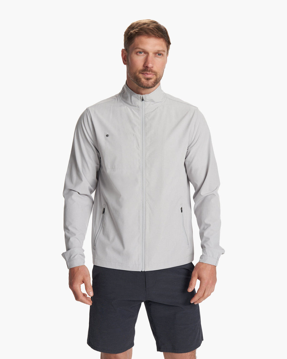Vuori Venture Track Jacket Platinum Linen Texture