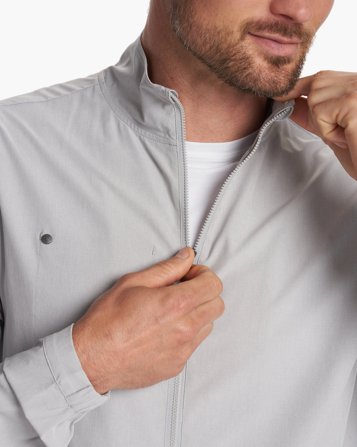 Vuori Venture Track Jacket Platinum Linen Texture