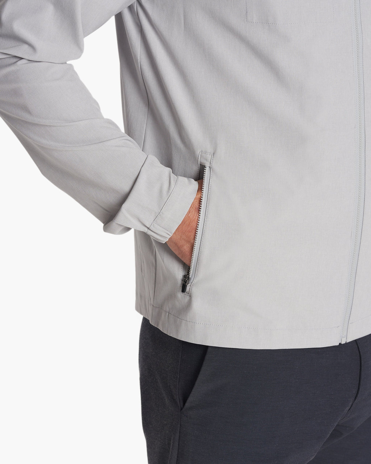 Vuori Venture Track Jacket Platinum Linen Texture