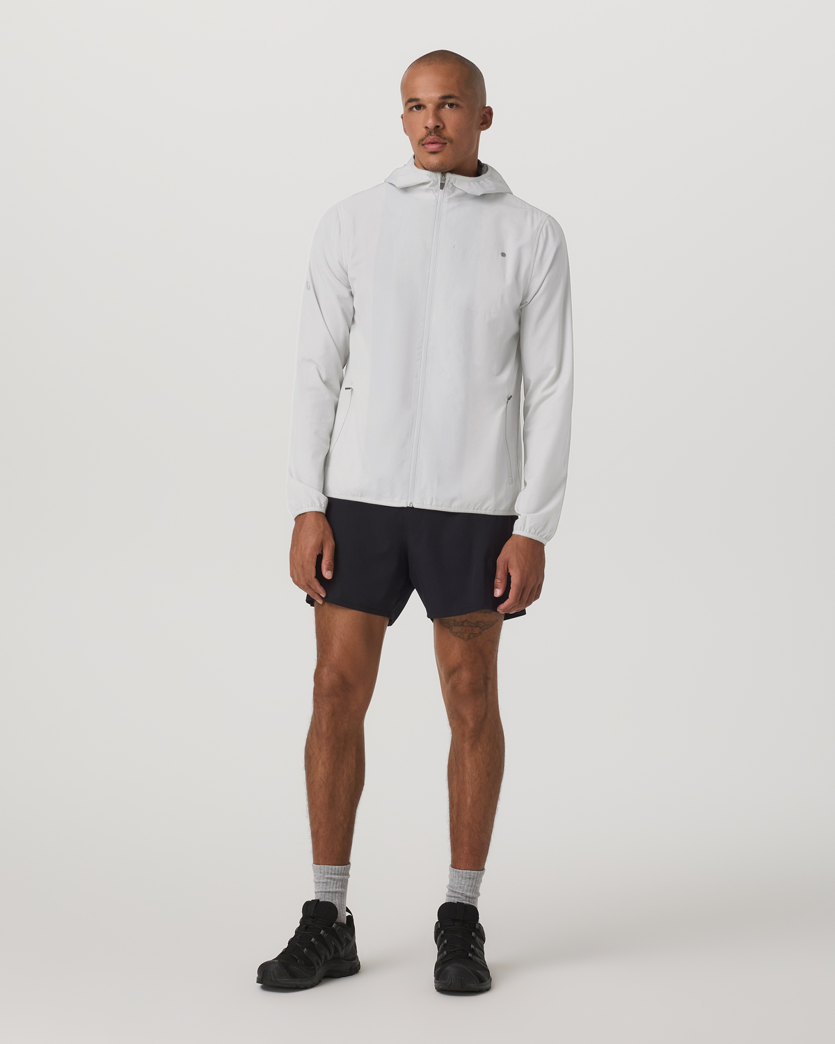 Vuori Outdoor Trainer Shell Men's Full-Zip Grey Mist Jacket