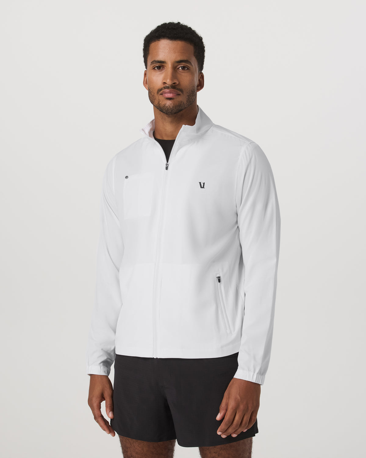 Vuori Venture Track Jacket Men's White Logo Graphic Jacket