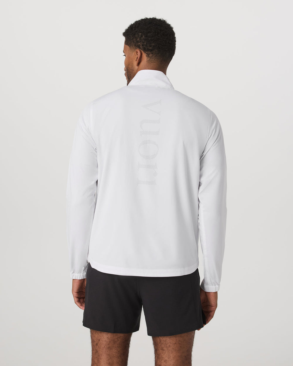 Vuori Venture Track Jacket Men's White Logo Graphic Jacket