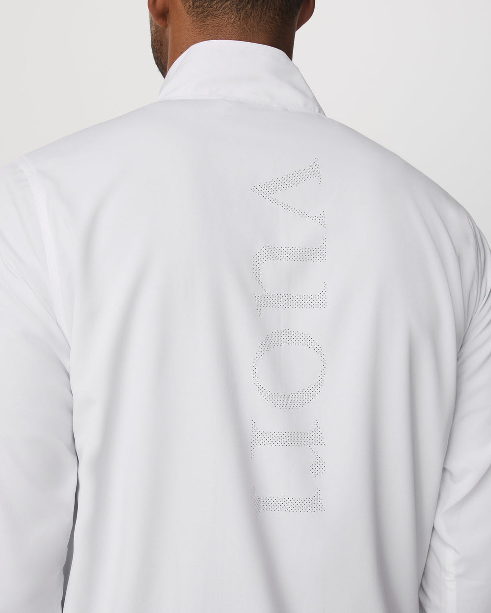 Vuori Venture Track Jacket Men's White Logo Graphic Jacket