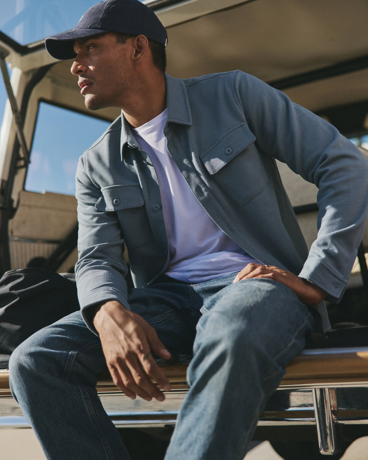 Vuori Waffle Shirt Jacket Versatile Men's Abyss Shirt Jacket