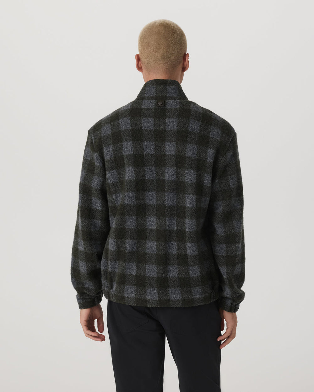 Vuori Ridge Fleece Jacket Men's Olive Plaid Zip-Up