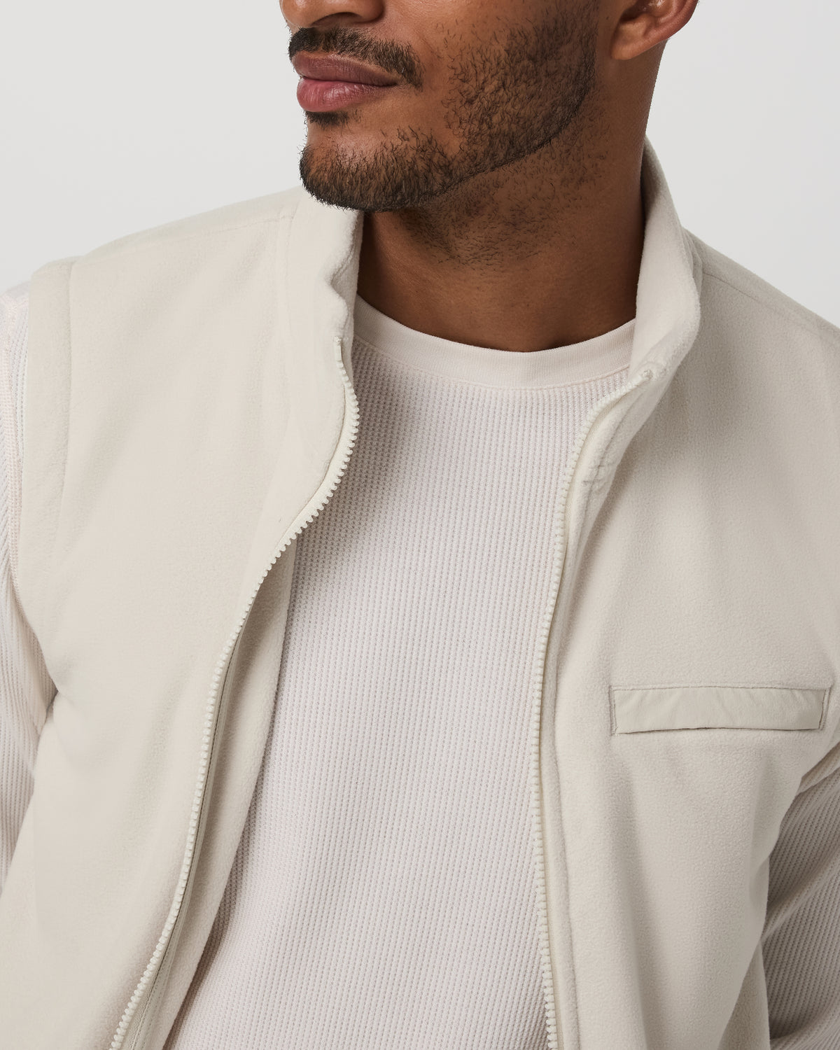 Vuori Aspen Vest Men's Mushroom Zip-Up Fleece Vest