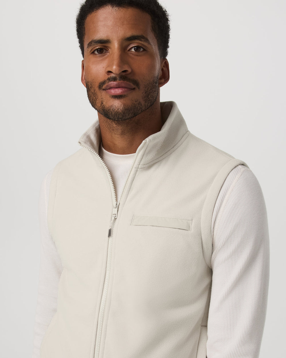 Vuori Aspen Vest Men's Mushroom Zip-Up Fleece Vest
