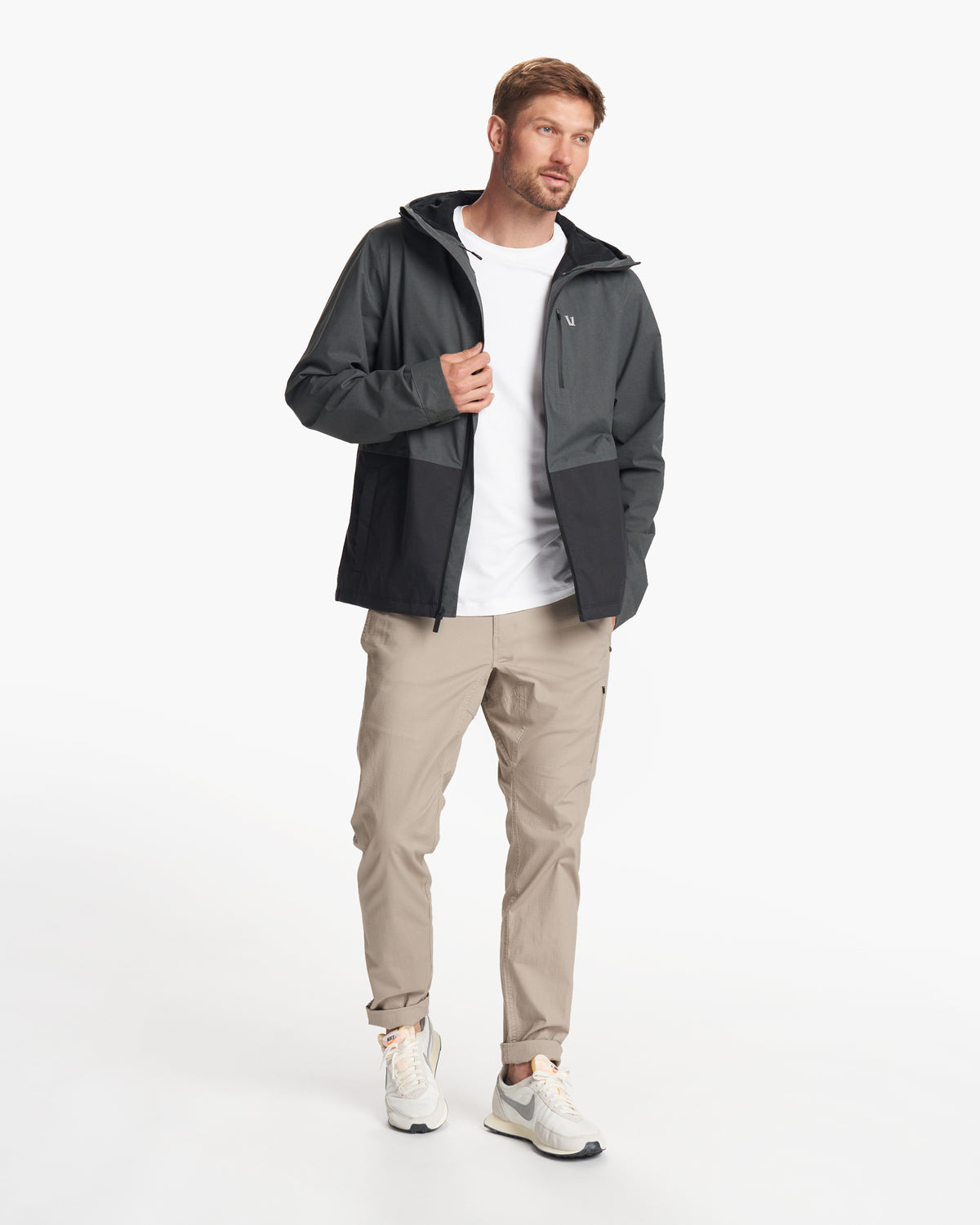 Vuori Oahu Rain Jacket Men's Shale Lightweight Jacket