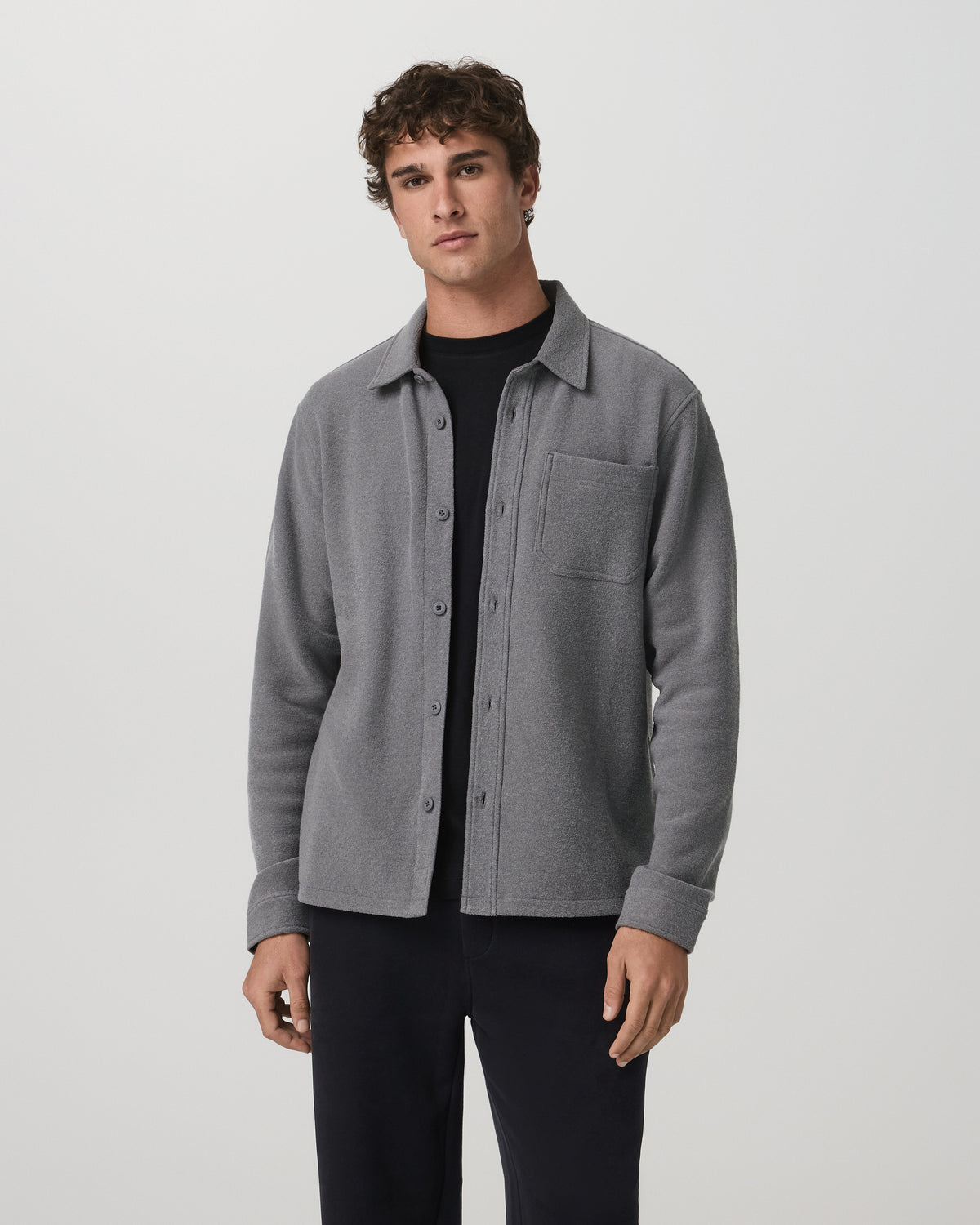 Vuori Beach Fleece Shirt Jacket Men's Pinecone Heather Jacket