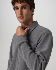 Vuori Beach Fleece Shirt Jacket Men's Pinecone Heather Jacket