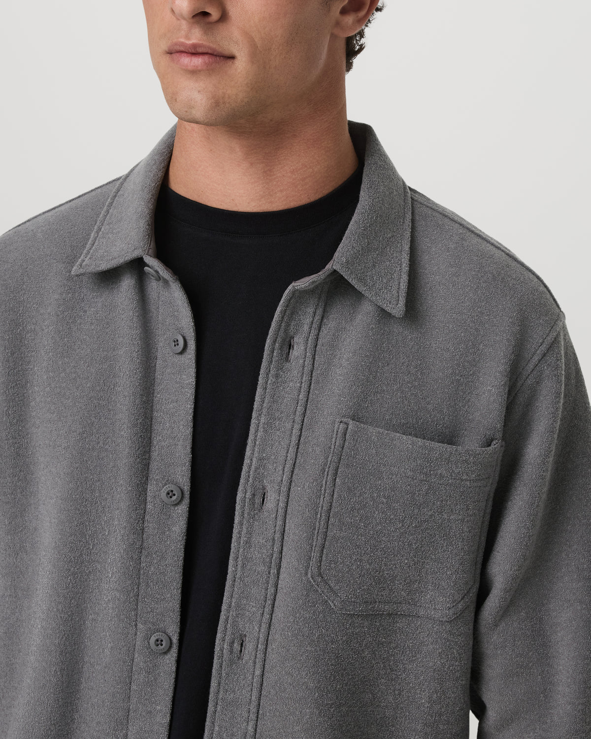 Vuori Beach Fleece Shirt Jacket Men's Pinecone Heather Jacket
