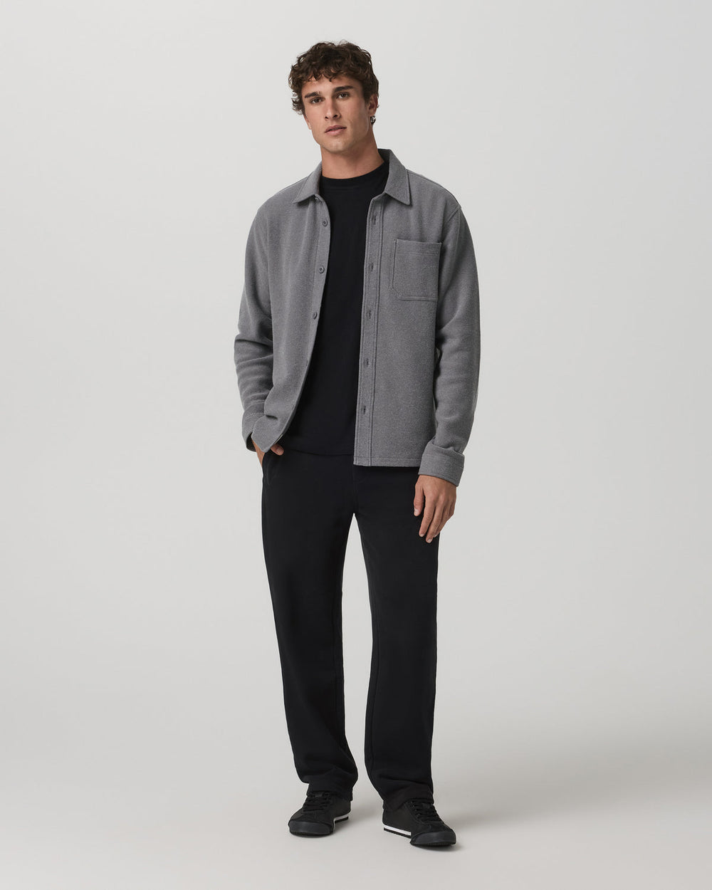 Vuori Beach Fleece Shirt Jacket Men's Pinecone Heather Jacket