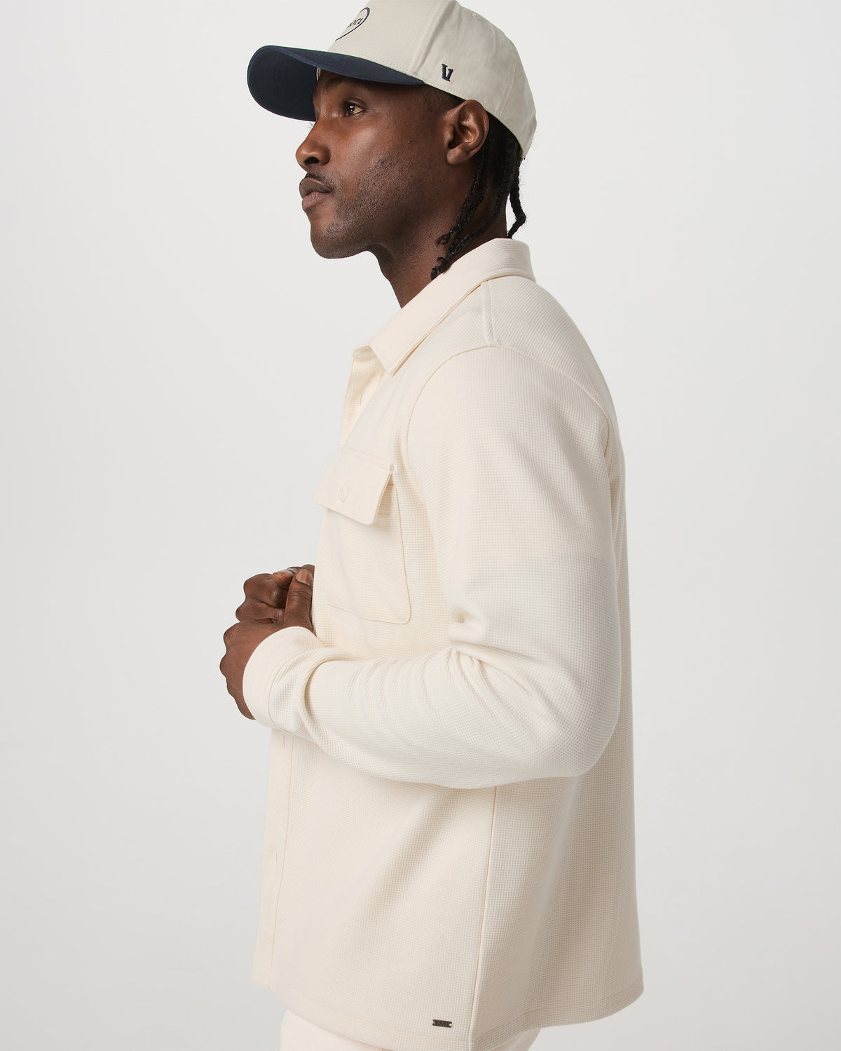 Vuori Waffle Shirt Jacket Versatile Men's Natural Shirt Jacket