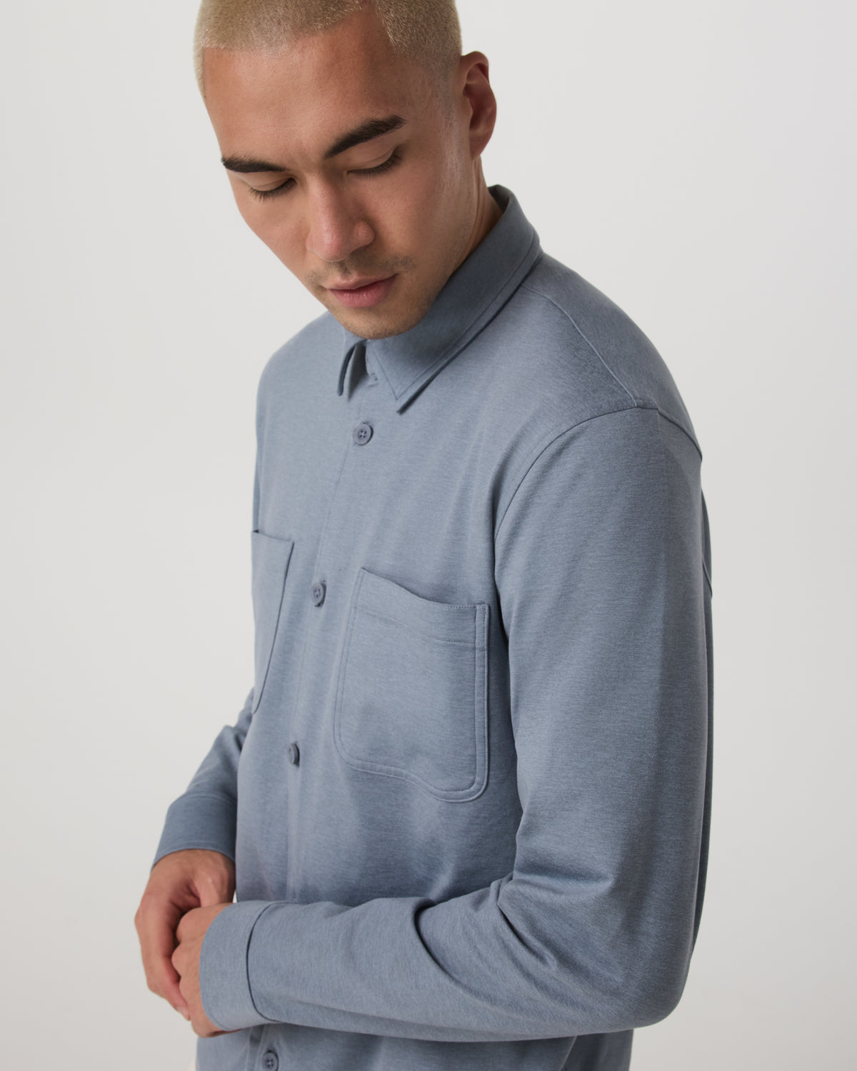 Vuori Coronado Shirt Jacket Men's Slate Blue Heather Jacket