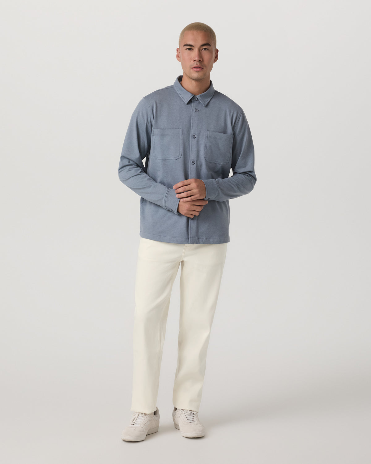 Vuori Coronado Shirt Jacket Men's Slate Blue Heather Jacket