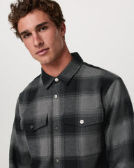 Vuori Range Shirt Jacket 2.0 Men's Dark Pewter Plaid Jacket
