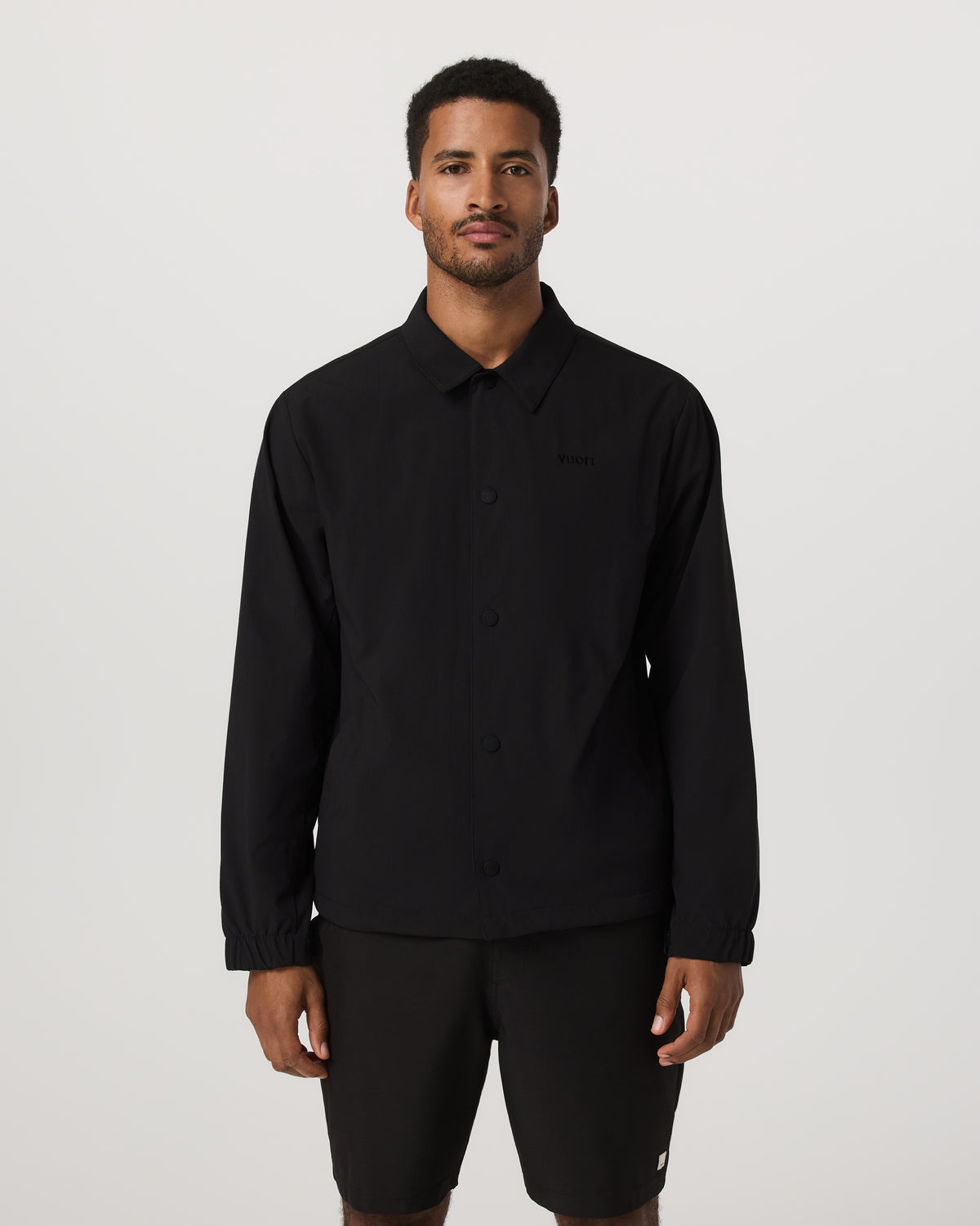 Vuori V1 Coach Jacket Men's Black Vintage Style Jacket