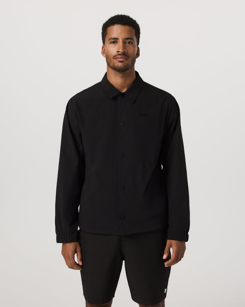 Vuori V1 Coach Jacket Men's Black Vintage Style Jacket