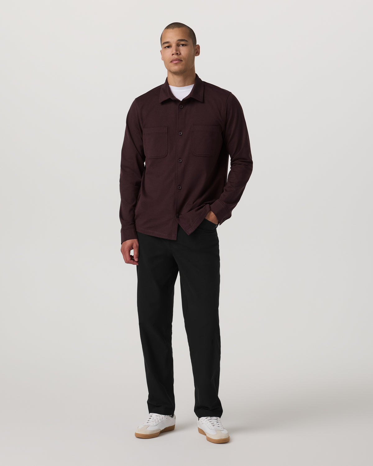 Vuori Coronado Shirt Jacket Men's Mahogany Heather Jacket