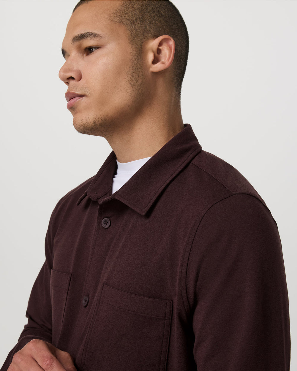Vuori Coronado Shirt Jacket Men's Mahogany Heather Jacket