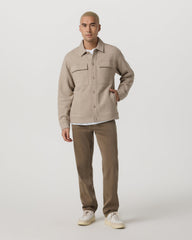 Vuori Seaside Shirt Jacket Men's Acorn Heather Fleece Jacket