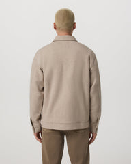 Vuori Seaside Shirt Jacket Men's Acorn Heather Fleece Jacket