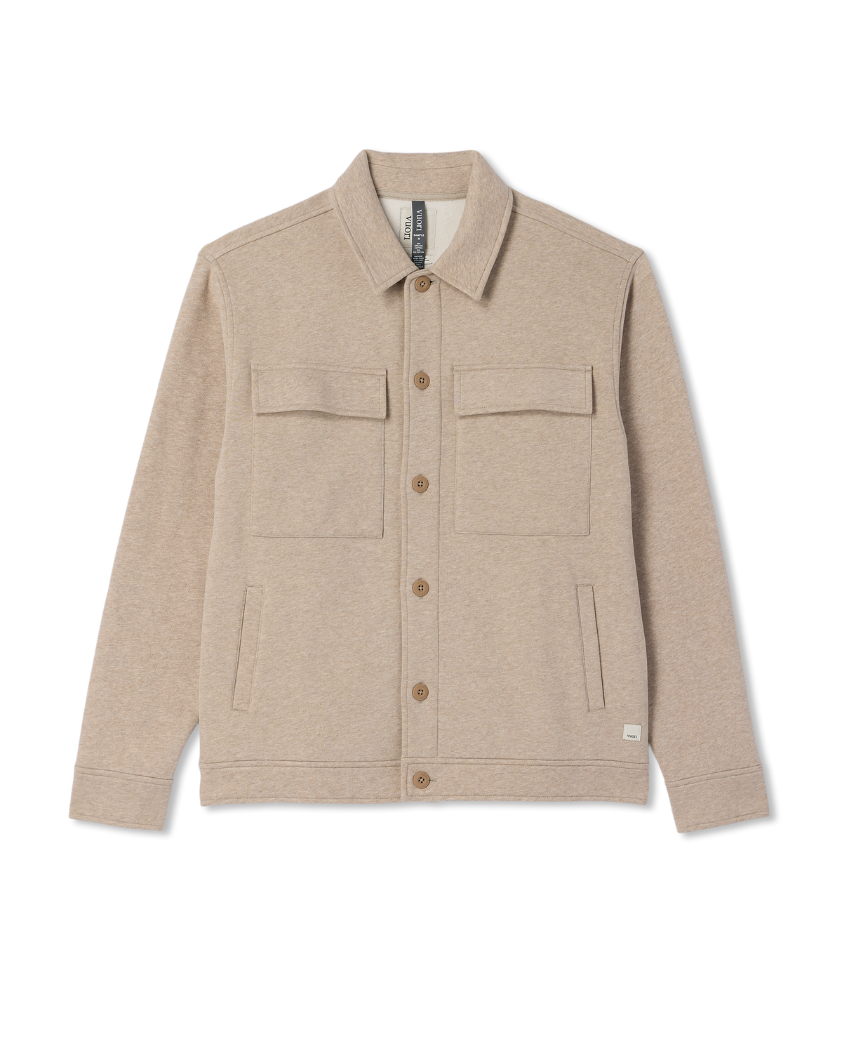 Vuori Seaside Shirt Jacket Men's Acorn Heather Fleece Jacket