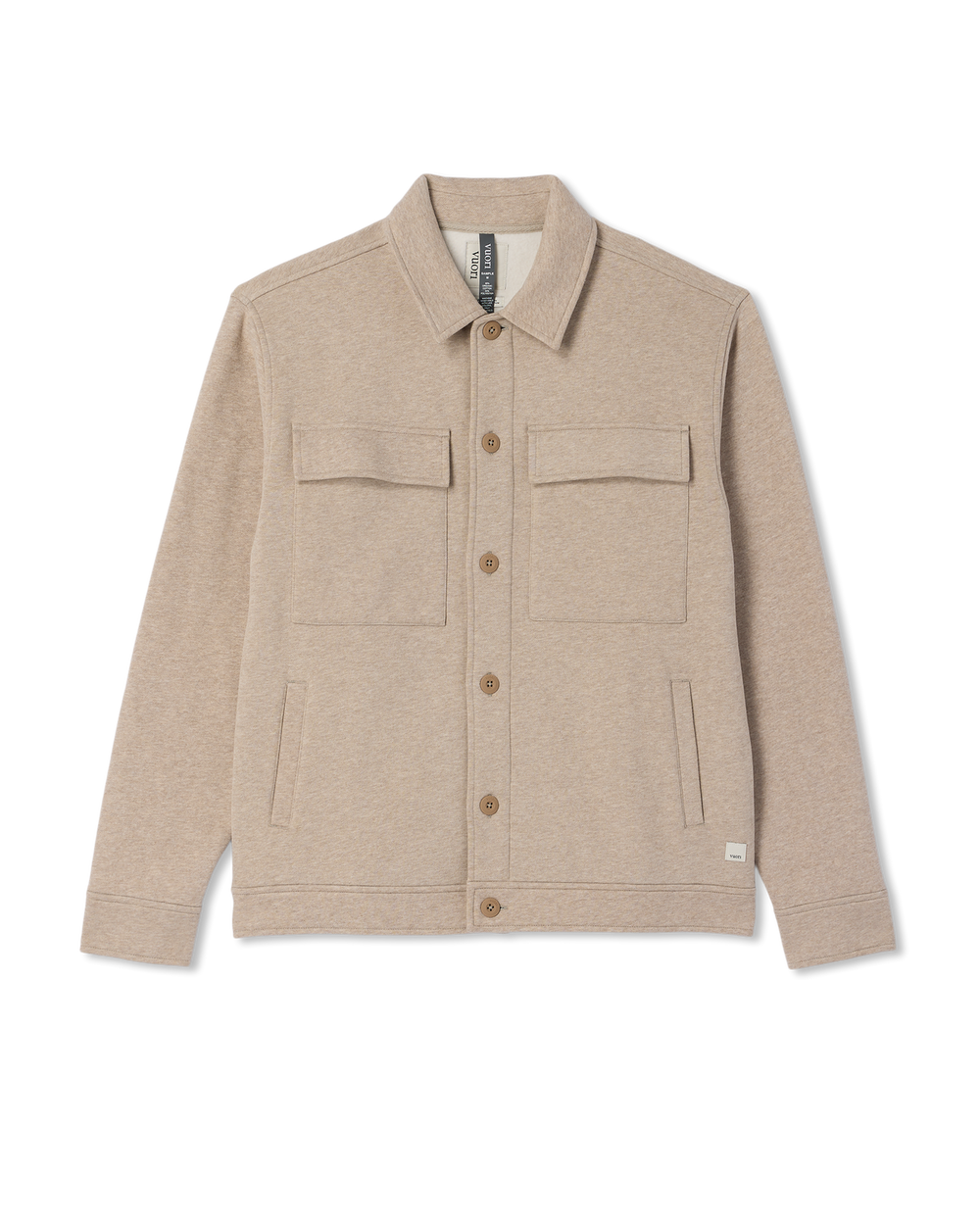 Vuori Seaside Shirt Jacket Men's Acorn Heather Fleece Jacket