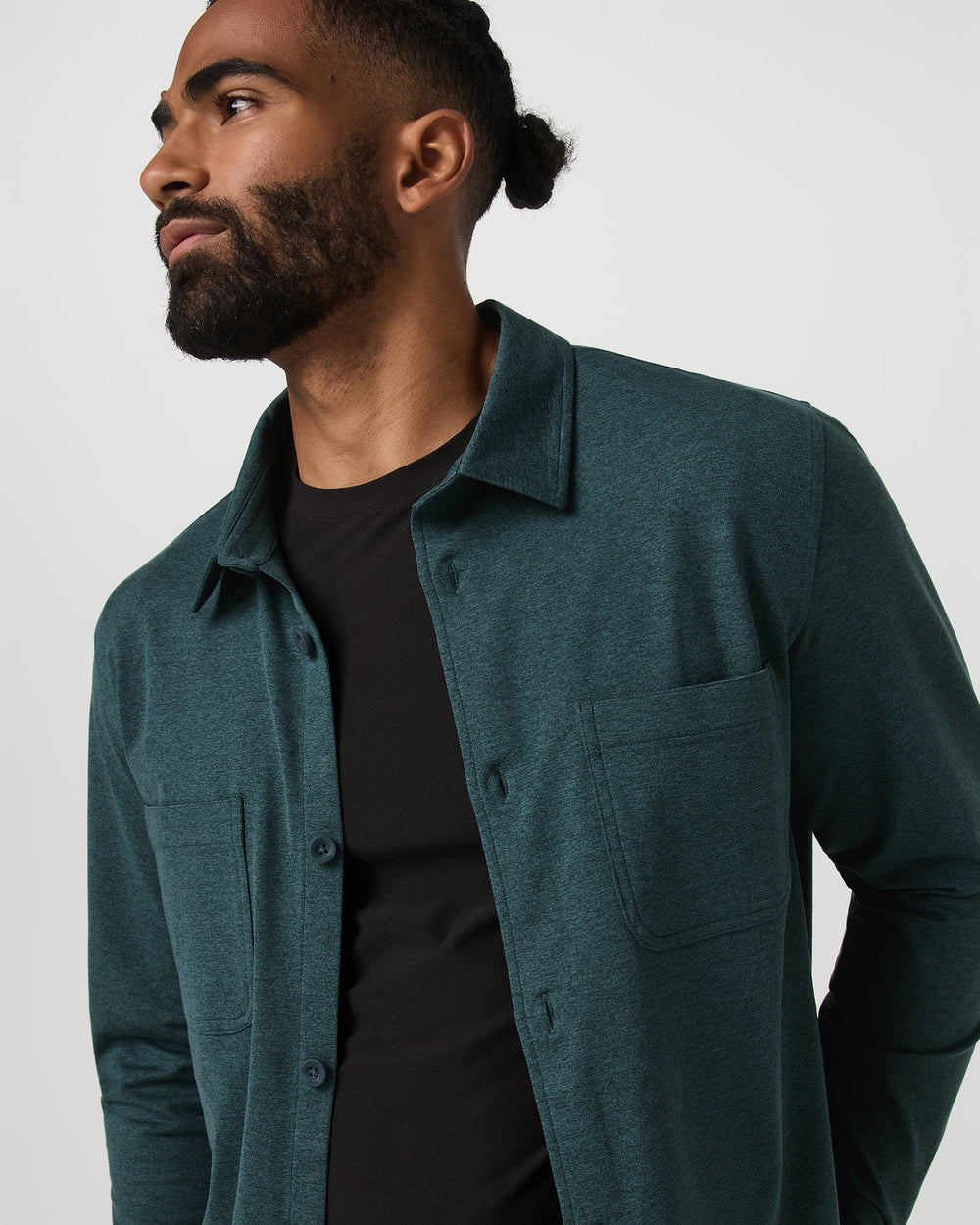 Vuori Coronado Shirt Jacket Men's Deep Sea Heather Jacket