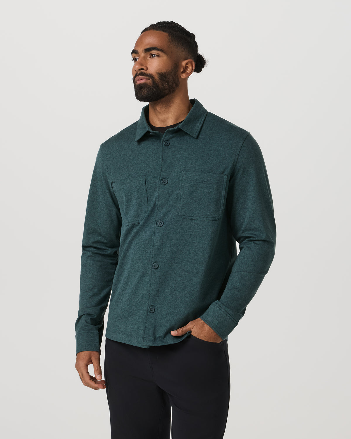 Vuori Coronado Shirt Jacket Men's Deep Sea Heather Jacket