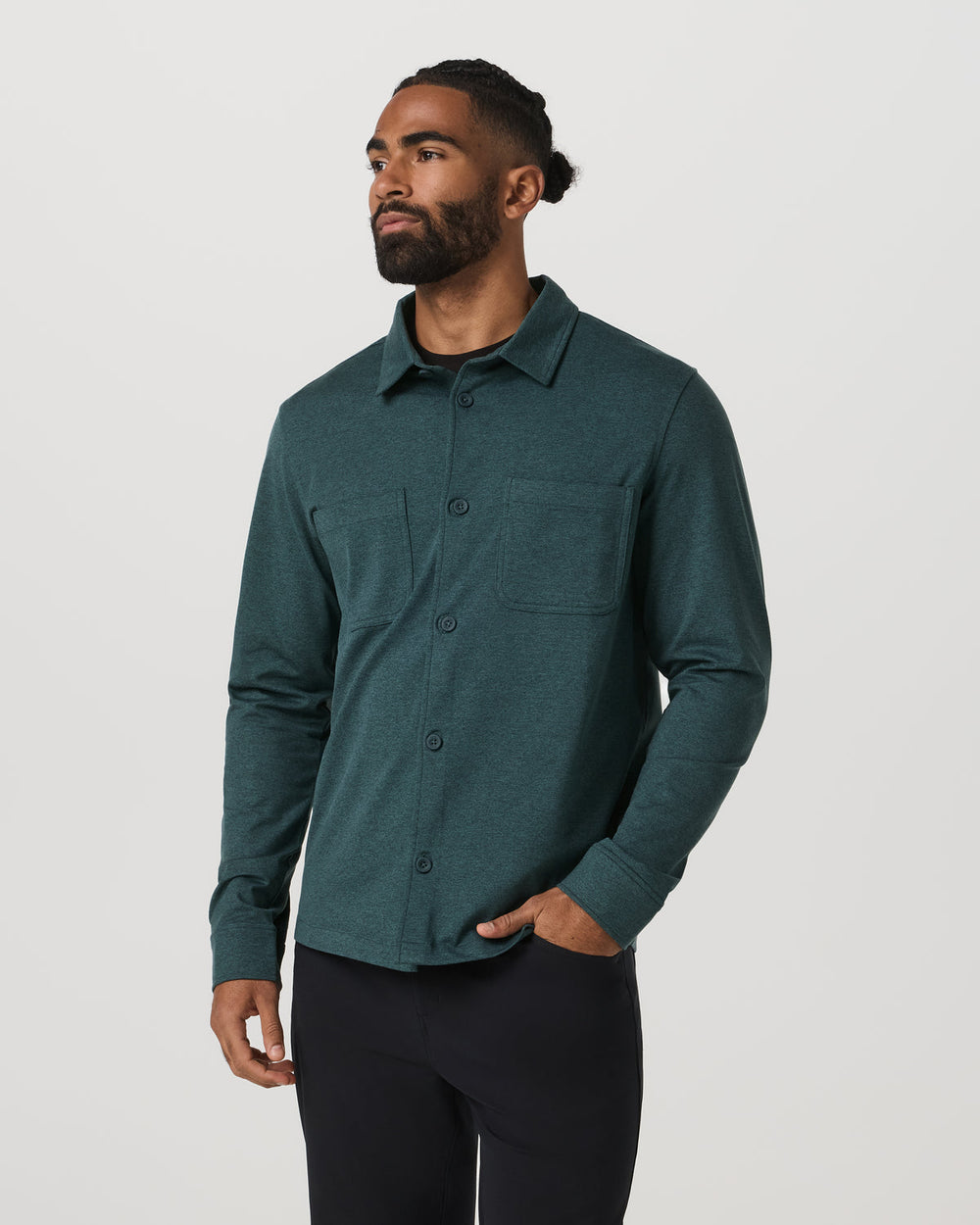 Vuori Coronado Shirt Jacket Men's Deep Sea Heather Jacket