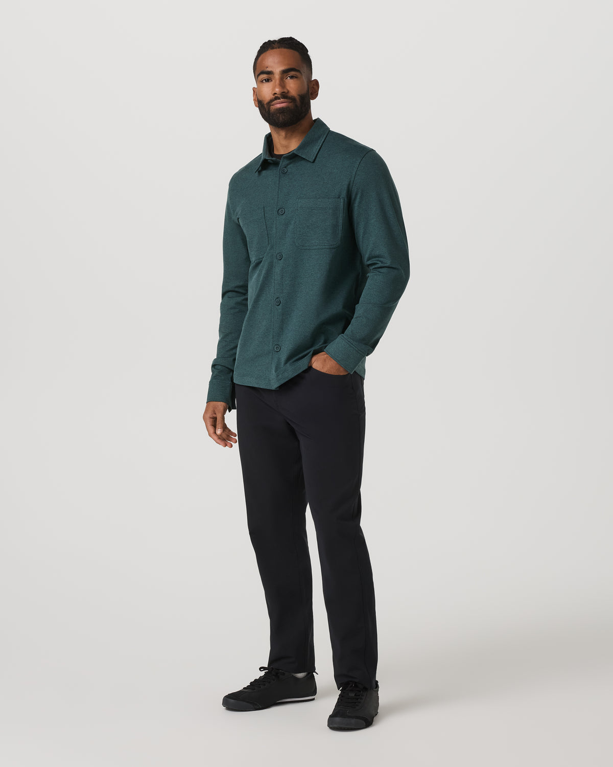 Vuori Coronado Shirt Jacket Men's Deep Sea Heather Jacket