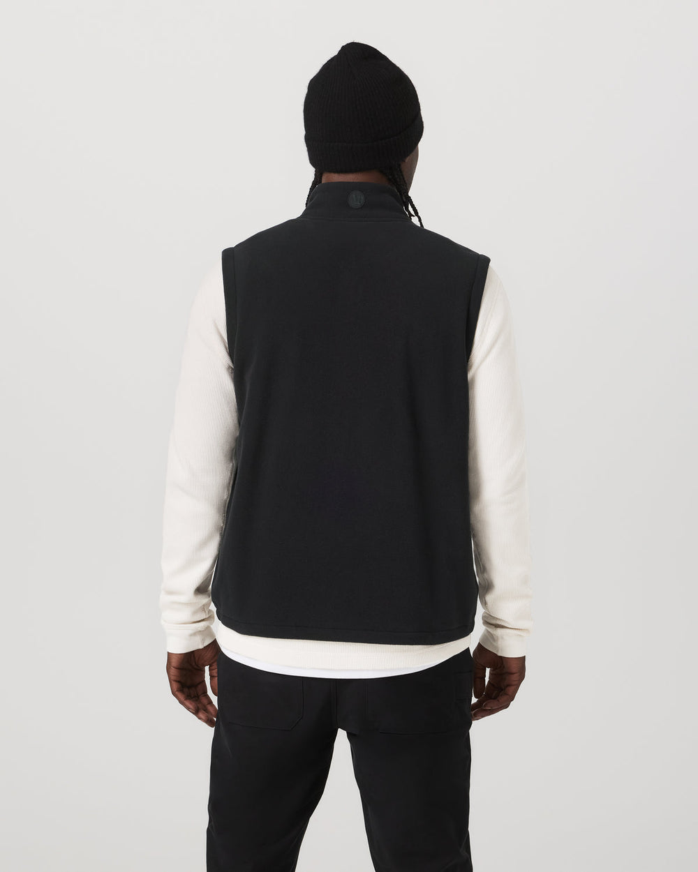 Vuori Aspen Vest Men's Black Zip-Up Fleece Vest