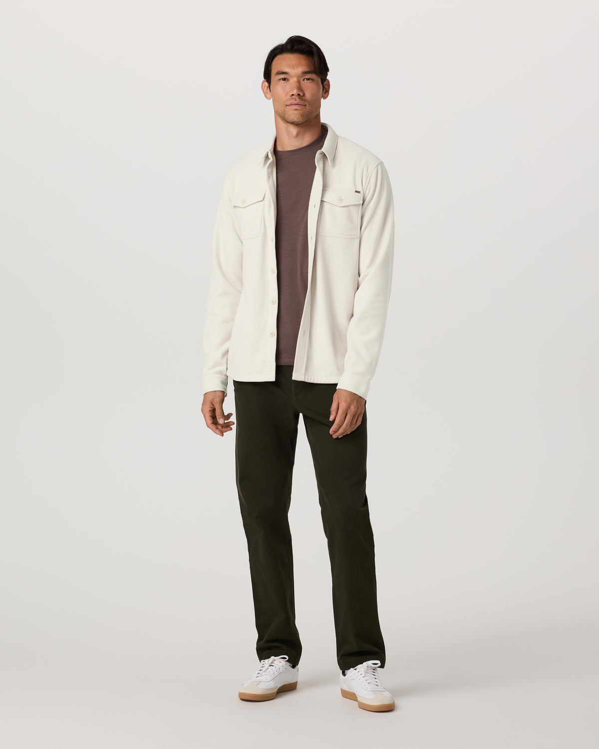 Vuori Aspen Shirt Jacket Men's Mushroom Fleece Shirt Jacket